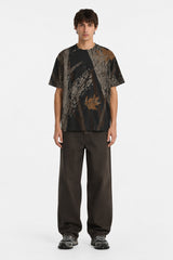 MIDNIGHT LEAVES OVERSIZED FLEECE TEE