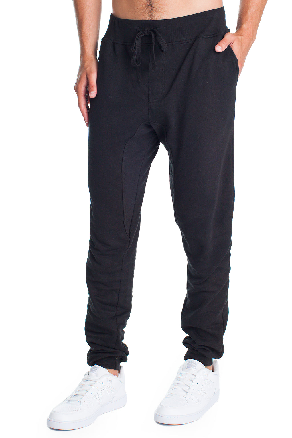 ZRT995-Black-Unisex-Drop Crotch-Fit-Terry-Pant – FleeceFactory
