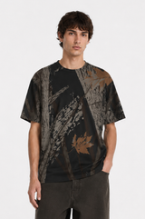 MIDNIGHT LEAVES OVERSIZED FLEECE TEE